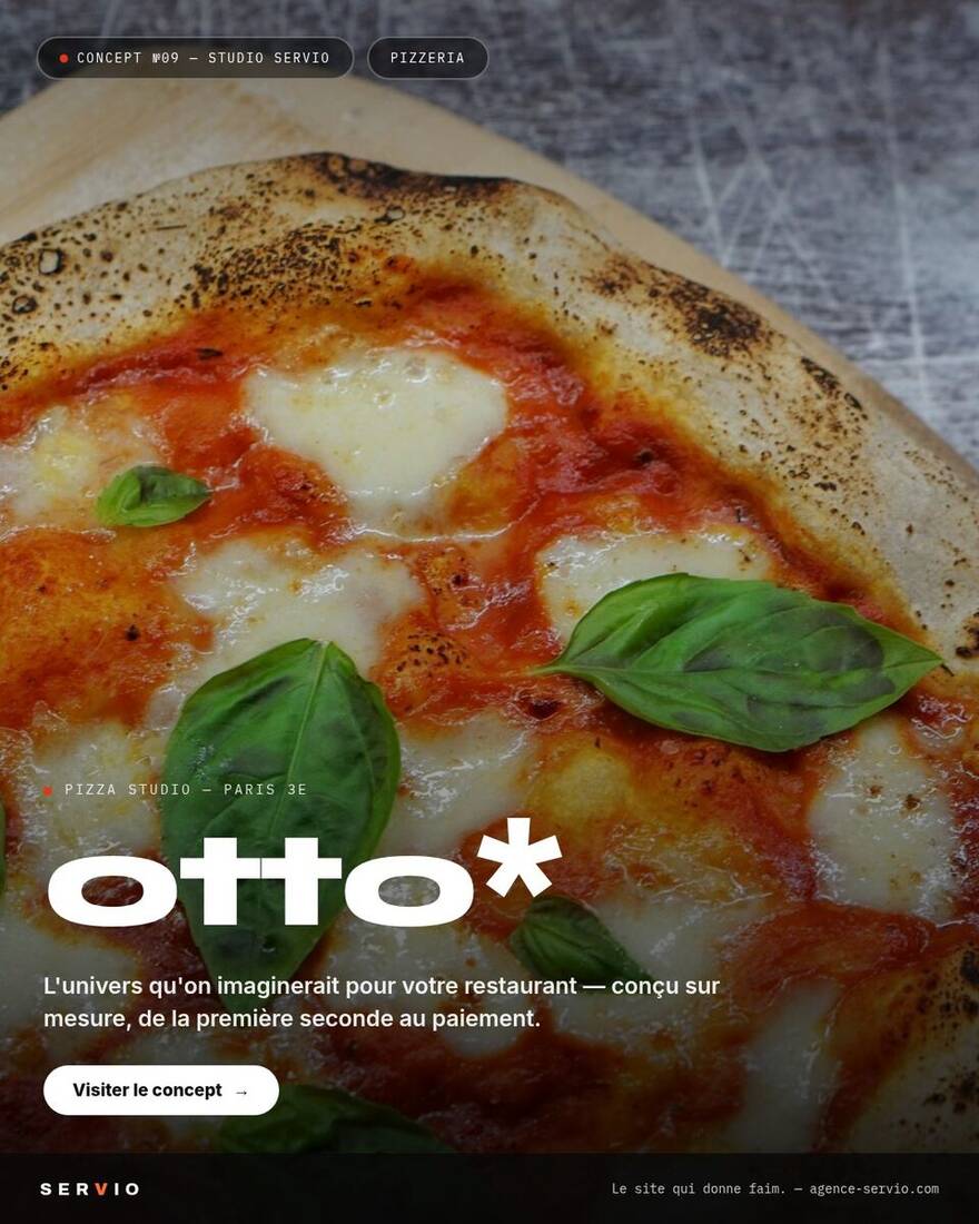 Concept Otto : direction artistique éditoriale pour une pizzeria, visuel signé SERVIO