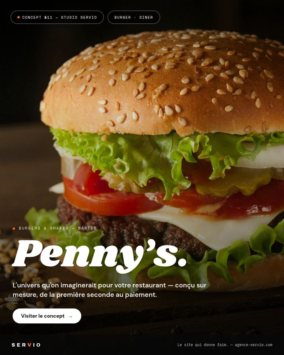 Concept Penny's : univers diner américain, néons et couleurs franches signé SERVIO