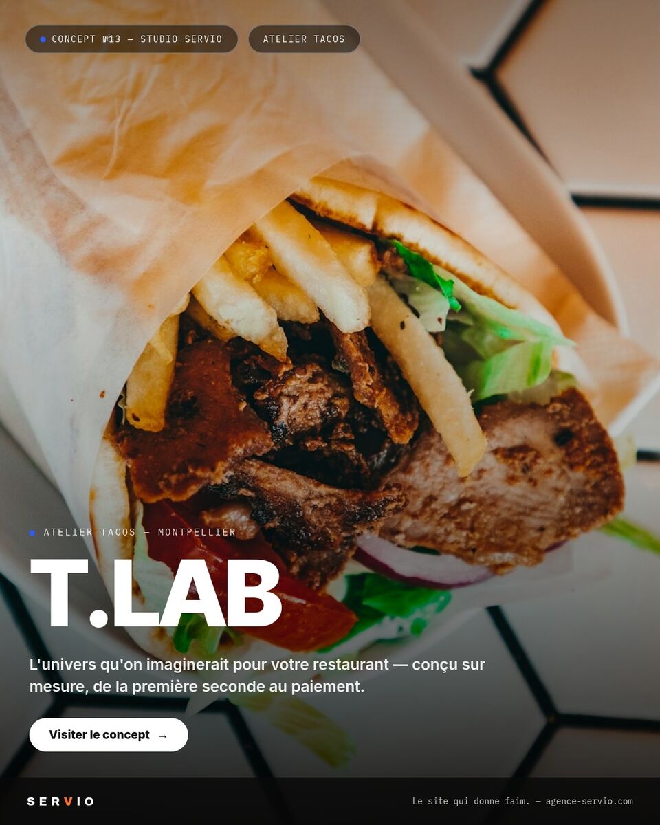 Concept T-Lab : tacos français revisité, univers graphique audacieux signé SERVIO